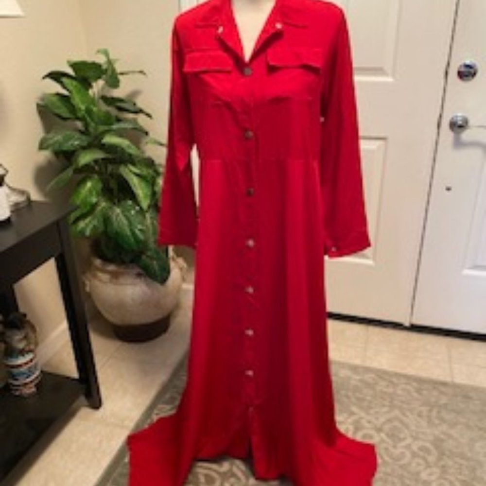 Silky shirtdress